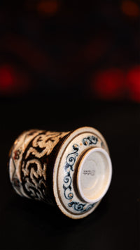 Oriental Aesthetics shiciji Carved loong and Phoenix Pattern Blue and White Porcelain Handmade Coffee Gyro Cup Jingdezhen Handmade Underglaze Color 245ml