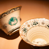 Dunhuang style three rabbits with ears hat bowl shiciji high temperature underglaze color + ancient color hand-painted salad bowl Jingdezhen handmade